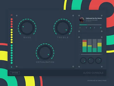 Audio Console - Windows GUI abstract adobe adobe xd app design audio bold color branding console dark dark ui design illustration microsoft music ui ui ux uiux ux windows xd