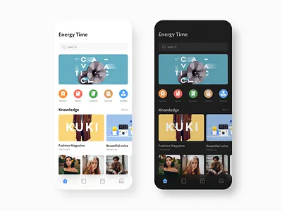 Mobile app — Family Education app dark mobile sketch ui