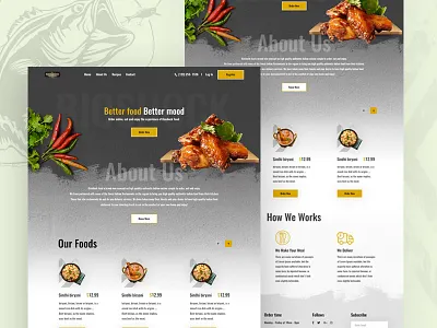 Food Order Landing Page app black branding clean color company creative design food order food ordering app gradient homepage landing minimal new website 2019 template typography ui ux website