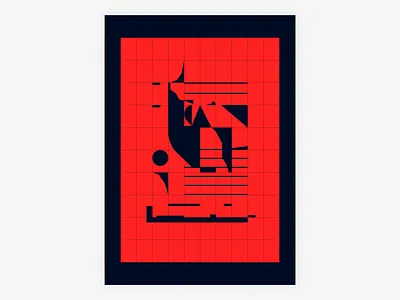 Grid Based Forms forms grid grid design grids illustration poster poster art shapes
