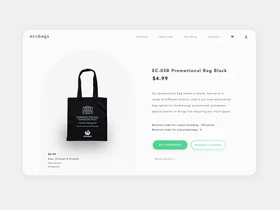 Ecobags bag biodegradable clean design clean ui design earthday ecofriendly environment environment green minimal retail shop ui ui ux uidesign uiuxdesigner uxd web design website