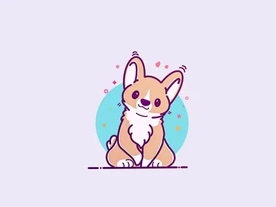 Cute and lovely cartoon character design color cute illustration dog flat illustration style graphic design graphics hand drawing happy face icon illustration line art drawing logo pin sticker design vector vector art vector artworks web