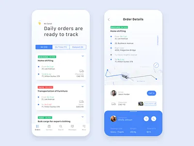 Track Logistics cards clean ios logistics minimal mobile tracking app ui ux