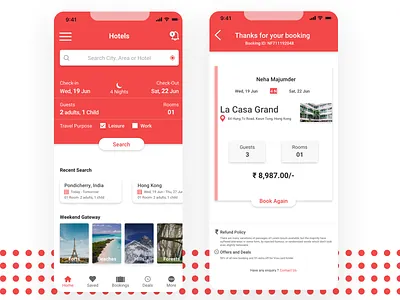 Hotel booking Mockup app brand branding clean design flat graphic design hotel app hotel booking icon logo minimal mobile mobile app mobile design mobile ui travel travel app ui ux