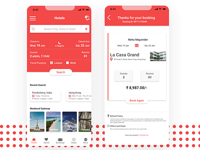 Hotel booking Mockup app brand branding clean design flat graphic design hotel app hotel booking icon logo minimal mobile mobile app mobile design mobile ui travel travel app ui ux