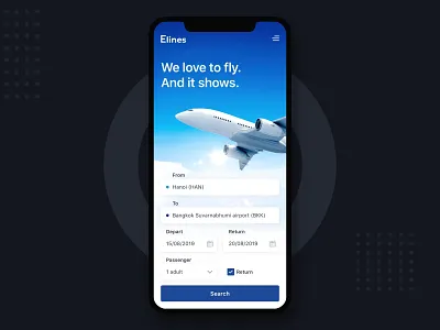 Elines Booking Flight adventure boarding boarding pass booking app clean design flight app flight booking flight booking app flight search flight ticket oneway planes return simple summer travel travelling