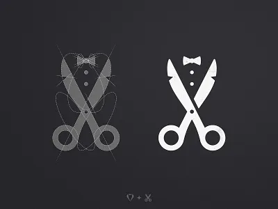 Gents Barber Club - Logo Grid barber shop barbershop blackandwhite bow tie brand identity branding clever logo for sale unused buy grid layout identity designer lettermark logogrid logomark logotype designer negative space negativespace scissors smart mark tuxedo typography