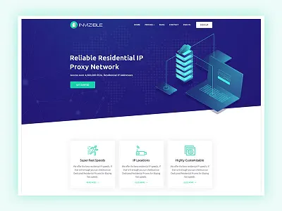 Invizible - Proxy/IP Provider Website Redesign business creative design illustration ip ipwebsite modern network proxy proxywebsite design redesign redesign concept redesigned startup ui