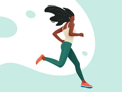 Running illustraion run running sport woman