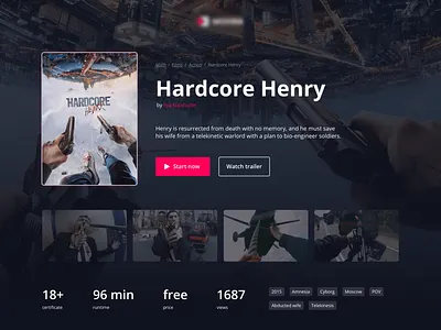 Interactive Film Marketplace cinema design film film store online cinema pov store ui ux