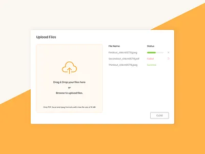 Upload Files Popup UI file status popup upload upload design upload files upload files design upload popup uploader uploading