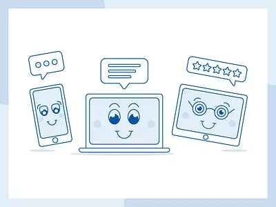 Login Page Illustration android app blue branding clean design devices flat icon identity illustration illustrator ios minimal typography ui ux vector web website