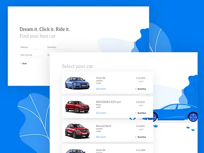 Car Rental App animation branding clean design flat icon illustration illustrator minimal typography ui ux vector web website