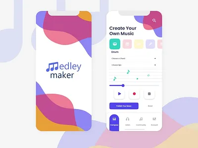 Music Maker App - Daily Creative Challenge - Day 1 branding design graphic graphic design icon illustration mobile app design mobile apps ui ui design user experience design user interface user interface design ux ux design vector web design website website design wire frame