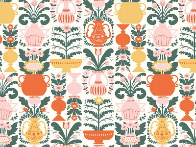 'Allmoge' repeat vector pattern digital art digital illustration flat flat art flat design floral flower illustration flowers folkart folklore illustration pattern design repeat repeat pattern scandinavia scandinavian sweden vector vector design vector pattern