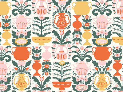 'Allmoge' repeat vector pattern digital art digital illustration flat flat art flat design floral flower illustration flowers folkart folklore illustration pattern design repeat repeat pattern scandinavia scandinavian sweden vector vector design vector pattern