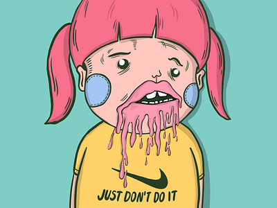 Just Don’t Do It art cute design draw drawing girl graphics illustration minimal portrait slogan