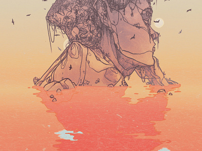 Nature In People dawn design drawing drawn dusk illustration lowbrow reflection sunrise sunset surrealism