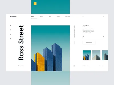 Architecture :: Header :: Layout Exploration architect architecture building clean creative house landing page minimal pastel pastel color pastel colors slide tranmautritam typography ui design ui kit user interface ux design web design web typography