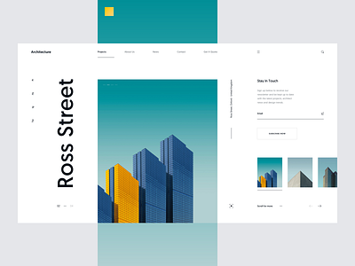 Architecture :: Header :: Layout Exploration architect architecture building clean creative house landing page minimal pastel pastel color pastel colors slide tranmautritam typography ui design ui kit user interface ux design web design web typography