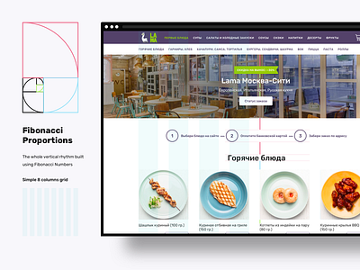 Example of Golden Ratio in Vertical Rhythm golden ratio grid layout landingpage responsive restaurant sketch user inteface design visual design website