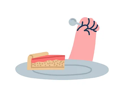 Nom Nom Results character drawing eating editorial flat hand hand drawn illustration illustrator minimal pie chart pie charts piece of pie piechart plate spoon survey results themes kingdom vector