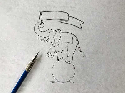 2019 Elephant Three Sketch element three elephant 3 illustration mascot mascot design process