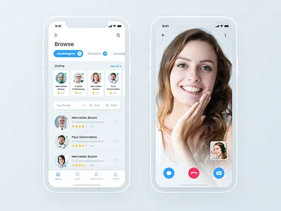 Telemedicine App app chat consultation doctor health health app healthcare medicine medicines medtech mobile patients service telemedicine ui ux video call