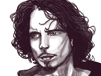 Chris Cornell artist grunge music musician photoshop photoshop art sketching wacom tablet