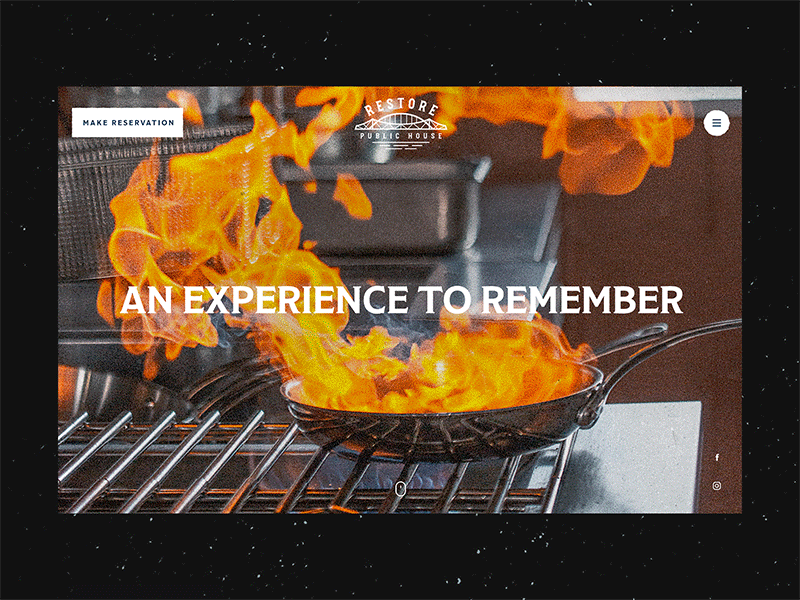 Restaurant Website | Restore Public House america food hospitality menu restaurant rustic stamp texture usa website website design