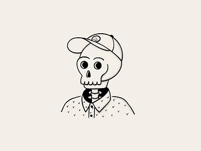 Skull Selfie brush eyes hat illustration line me nose pattern procreate self portrait selfie shadow shirt skeleton skull smiley spine teeth texture vintage