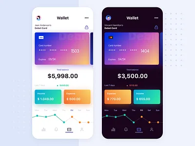 Gradient Bank Wallet App bank bank card banking banking app card financial gradient wallet wallet app