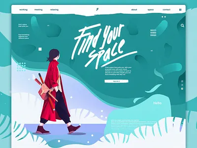 Find Your space character concept conceptual design digital illustration digitalart flat illustration lettering typography ui vector web website