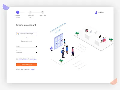 Sign Up clean food app illustration minimal sign up ux ui design web design