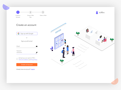 Sign Up clean food app illustration minimal sign up ux ui design web design