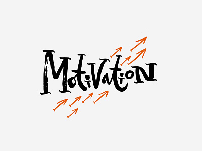MOTIVATION / free sketch arrow calligraphy design for sale free freelance happy hard illustration lettering ligature logo mark motivation one price price print typography vector