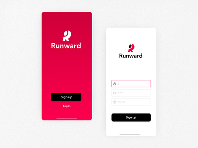 🏃🏻‍♂️ UX Design | Running App Sign Up adobexd app branding clean colorful design icon log in madewithxd minimalistic mobile red running app sign up start screen typography ui ui design ux ux design