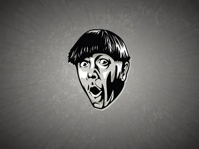Moe — The Three Stooges eyes face hair illustration person portrait smile stooge three three stooges
