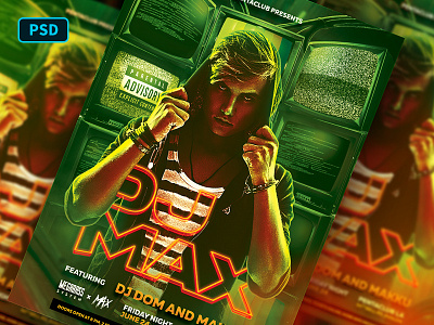 Techno Night Dj Flyer Template dj flyer dj party flyer edm flyer template futuristic graphicriver modern nightclub flyer party flyer poster template sci fi techno