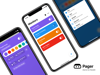Pager: Alerts for Reddit – iOS App app beta ios mobile reddit ui ux