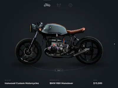 Motorcycle website UI bmw caferacer design minimal motorcycle ui ux web website