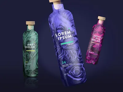 Gin Packaging & Branding Concept v2 bottle bottle design bottle label brand brand design branding concept concept art gin package design packagedesign packaging packaging design product sleeve tattoo tattoo art