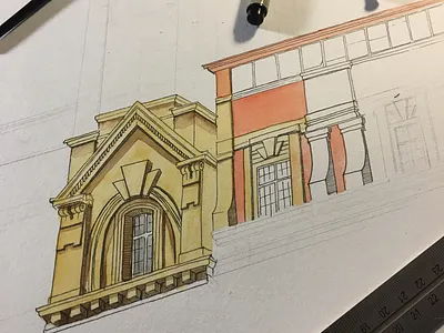 Drawing micron process watercolor