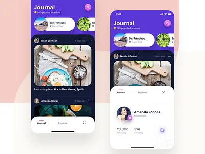 Travel Journal app clean design ios iphone iphone app mobile mobile app mobile app design sketch social social app travel travel app ui user interface