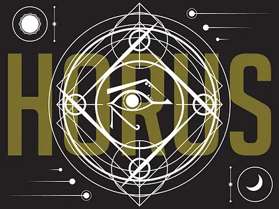 Horus crescent moon eye flat flat design horus illustrator moon sun symbol symbols vector