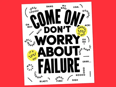 Failure Poster friendly fun lines print shrug type typographic typographic poster