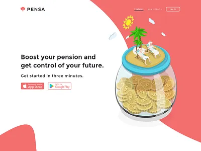 Pensa Savings App UI/UX Design app branding design flat illustration minimal ui ux web website