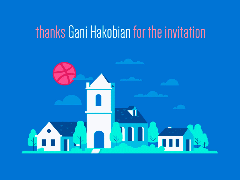 First shot :) 2d animation dribble firstshot house invite motion turn vector