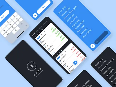 Aana - Crypto Tracker app dark ui sketch uiux