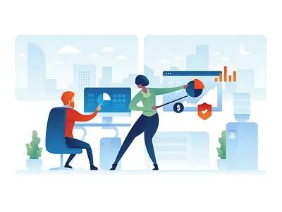 Office Collaboration Illustration activity analytics app avatars collaboration creative drawing illustraion office people vector website